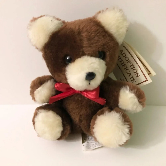 Vtg Russ Amram Adoption Bear 5 Inch Tall Stuffed Animal Plush Korea - Picture 14 of 15